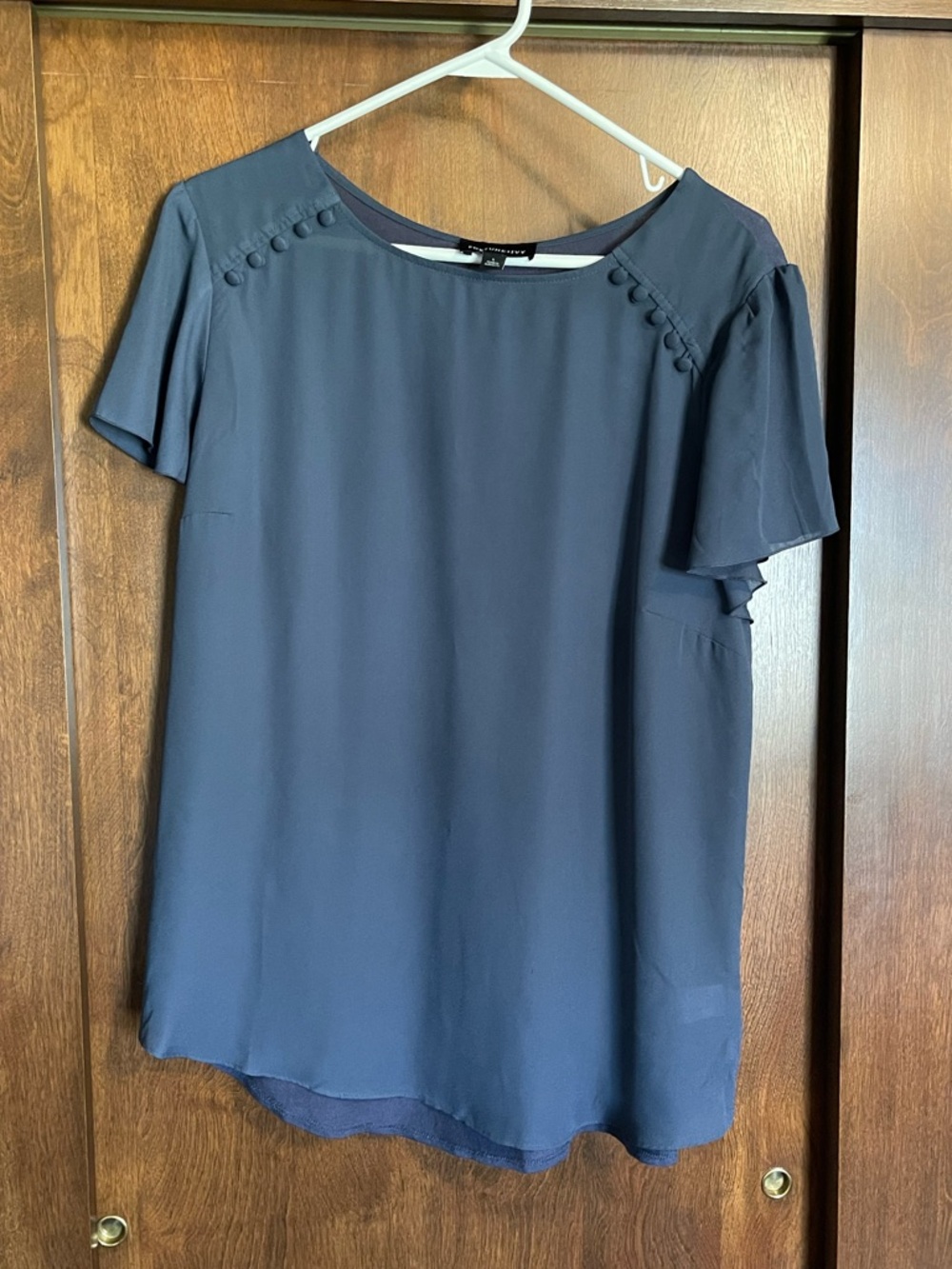 Fortune+Ivy Short-Sleeve Button-Shoulder Blouse